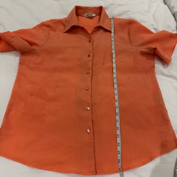 ALIA VINTAGE SALMON SHORT SLEEVES BUTTON DOWN SHIRT - 12 - Picture 4 of 11